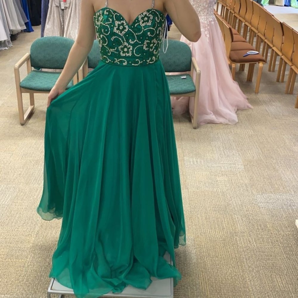 Sherri Hill Green Prom Dress, Size 8